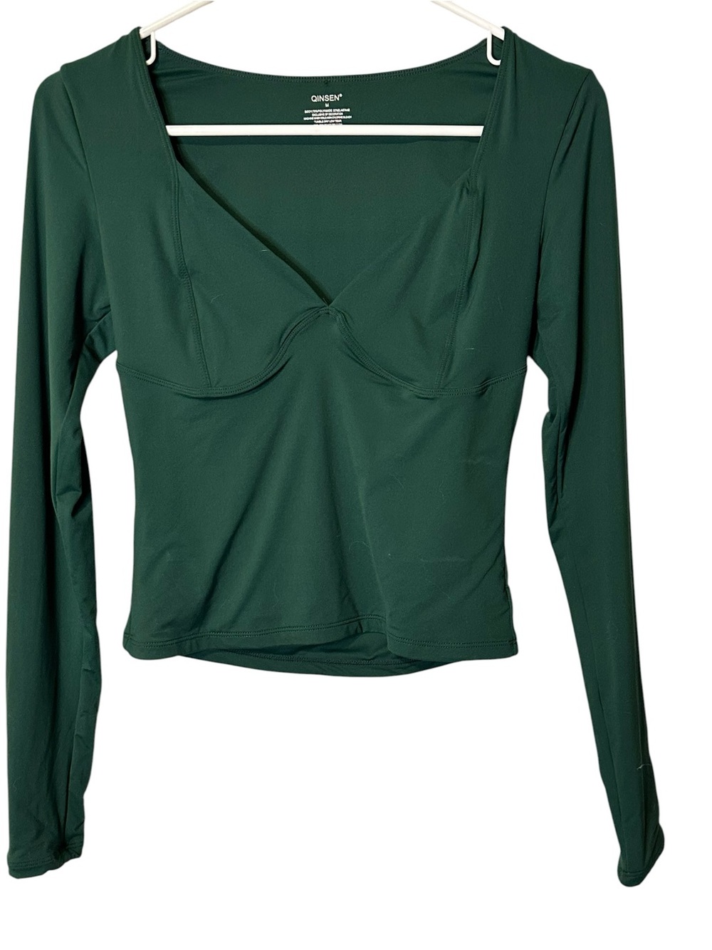 Qinsen Sculpted Bust Long Sleeve Shirt Coquette Ballet Romantic Feminine Medium